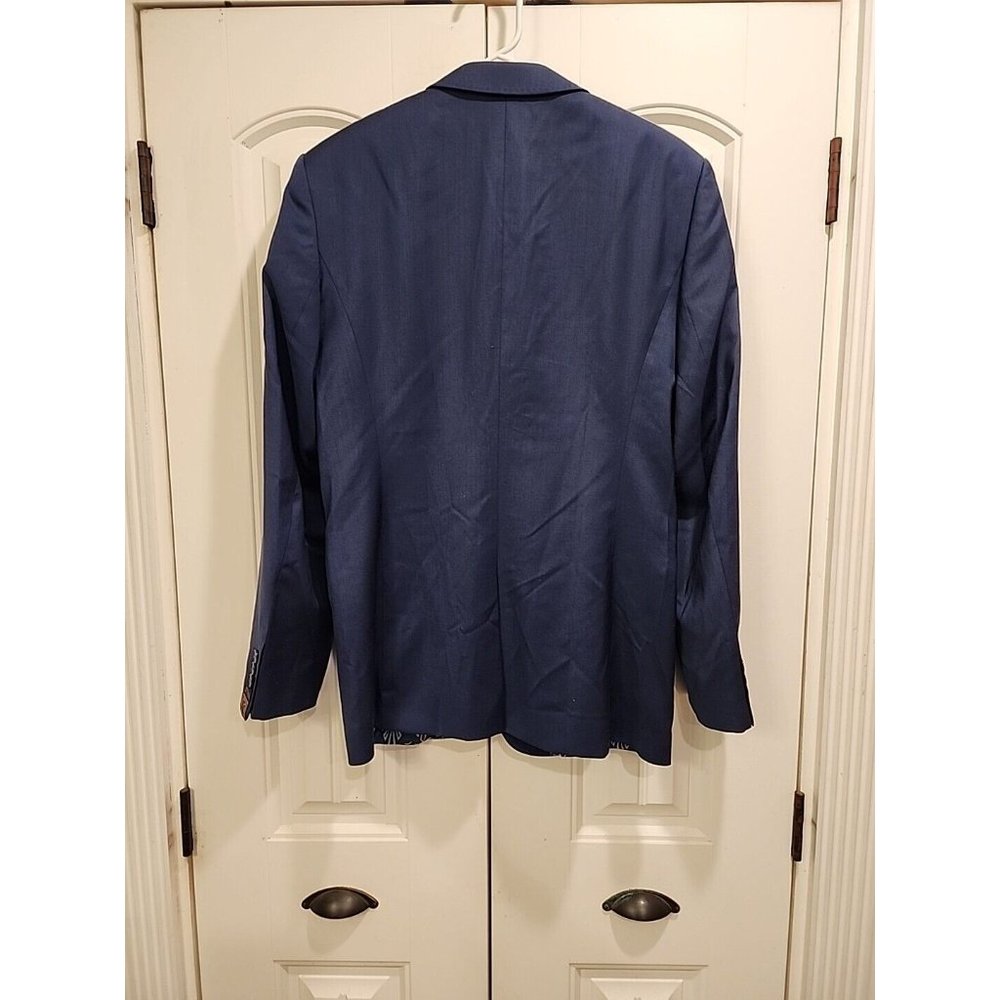 Men's Ted Baker London Sz. 38R Blazer sport Coat Wool Super 110's 2 Button Navy - Picture 2 of 15